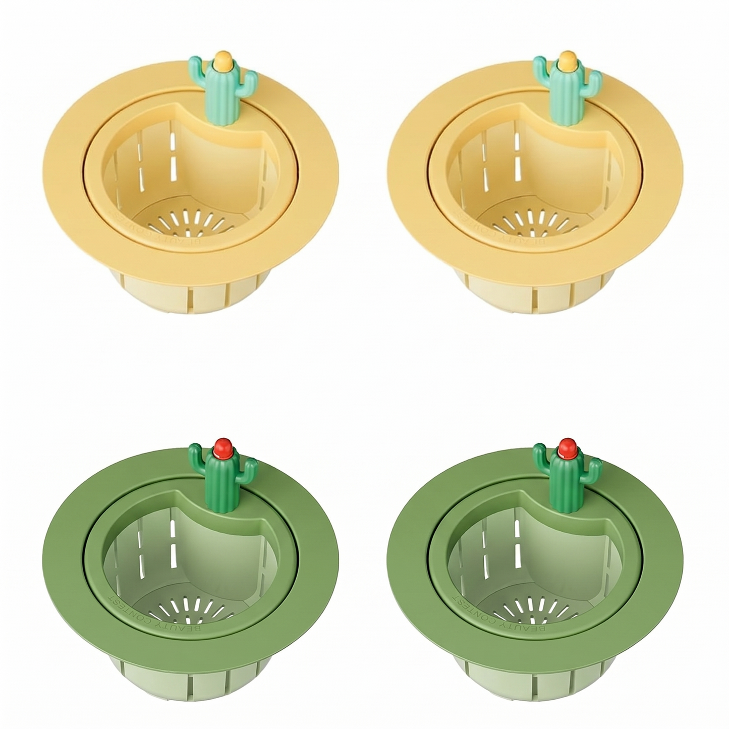 🌿🫗Cactus Sinkstrainerbasket - A Cute Design, Easy To Press And Filter Foodwaste Without Touching It