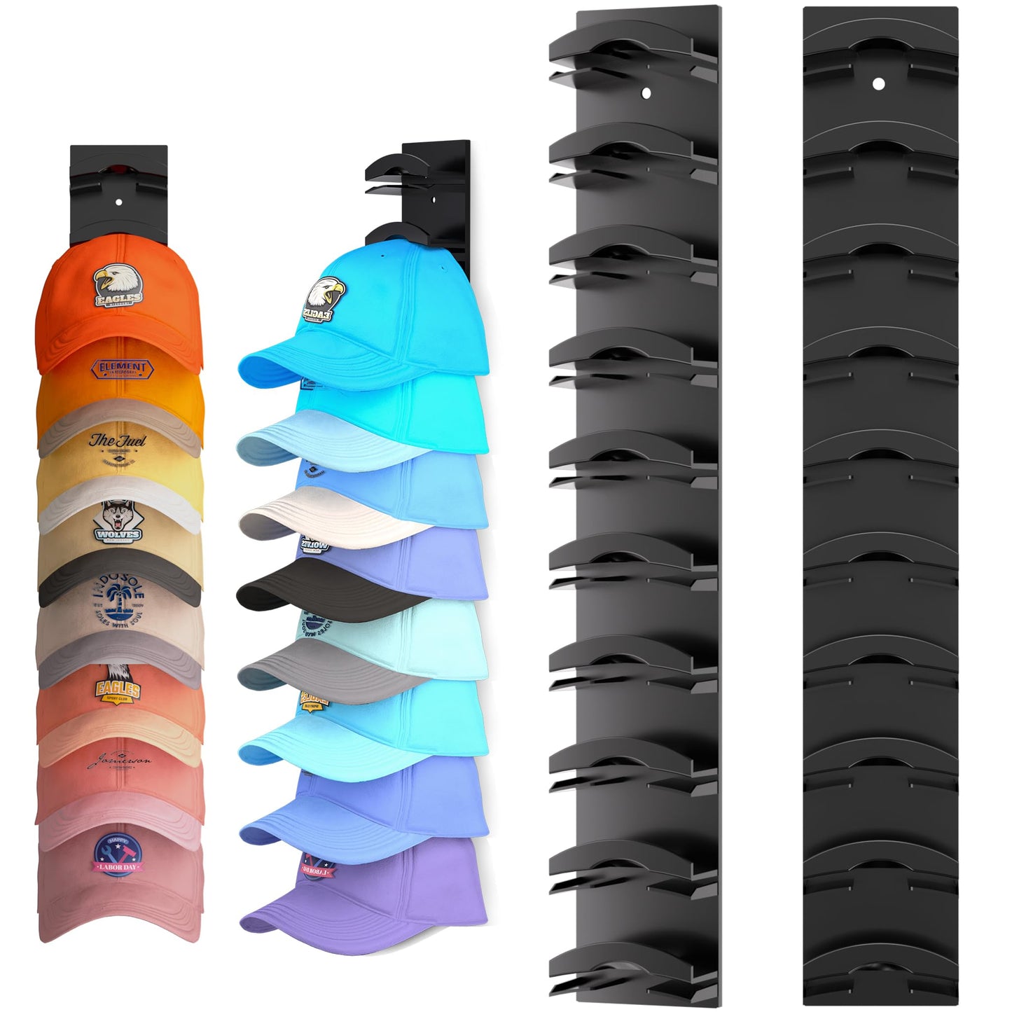 🧢📦 2-Pack Hat Organizer – Multilayer Wall & Door Storage Holder with Dual Mounting Options🏠