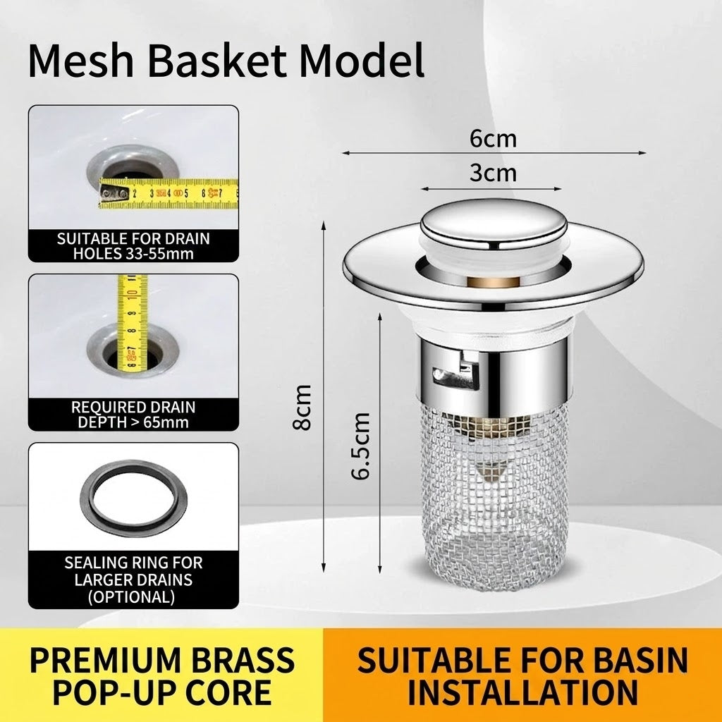 🚿Heavy-Duty Shower & Sink Drain Strainer - Anti-Clogging