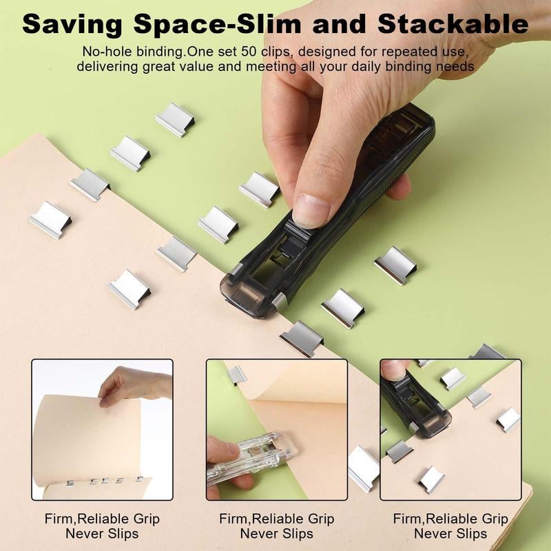 📄✨No-Hole Paper Clipper: 50+ Reusable Clips for Pristine Pages