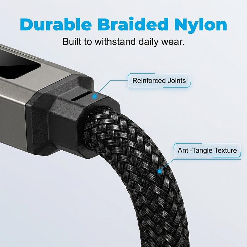 📱4-in-1 Digital Display Keychain Charging Cable