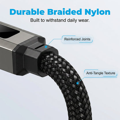 📱4-in-1 Digital Display Keychain Charging Cable