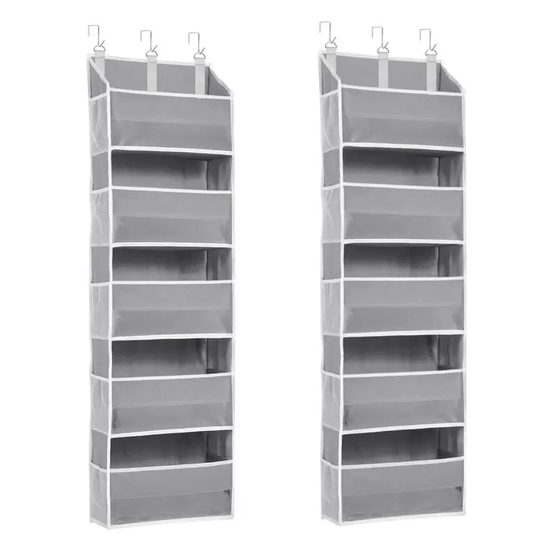 6-Tier Over The Door Organizer Storage, Hanging Pantry Organizer with 6 Large Pockets & Clear Mesh Side Pockets, Anti-Tilt Design 44 lbs Capacity Space Saver for Kitchen, Bathroom, Bedroom