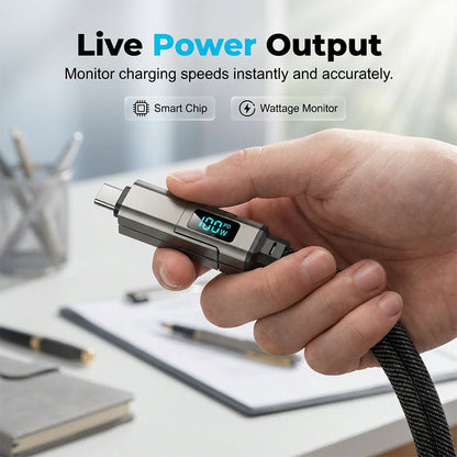 📱4-in-1 Digital Display Keychain Charging Cable