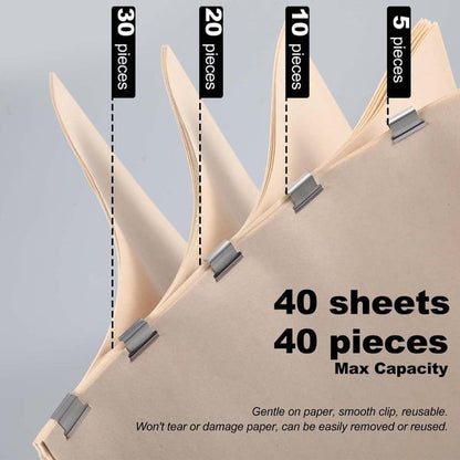 📄✨No-Hole Paper Clipper: 50+ Reusable Clips for Pristine Pages