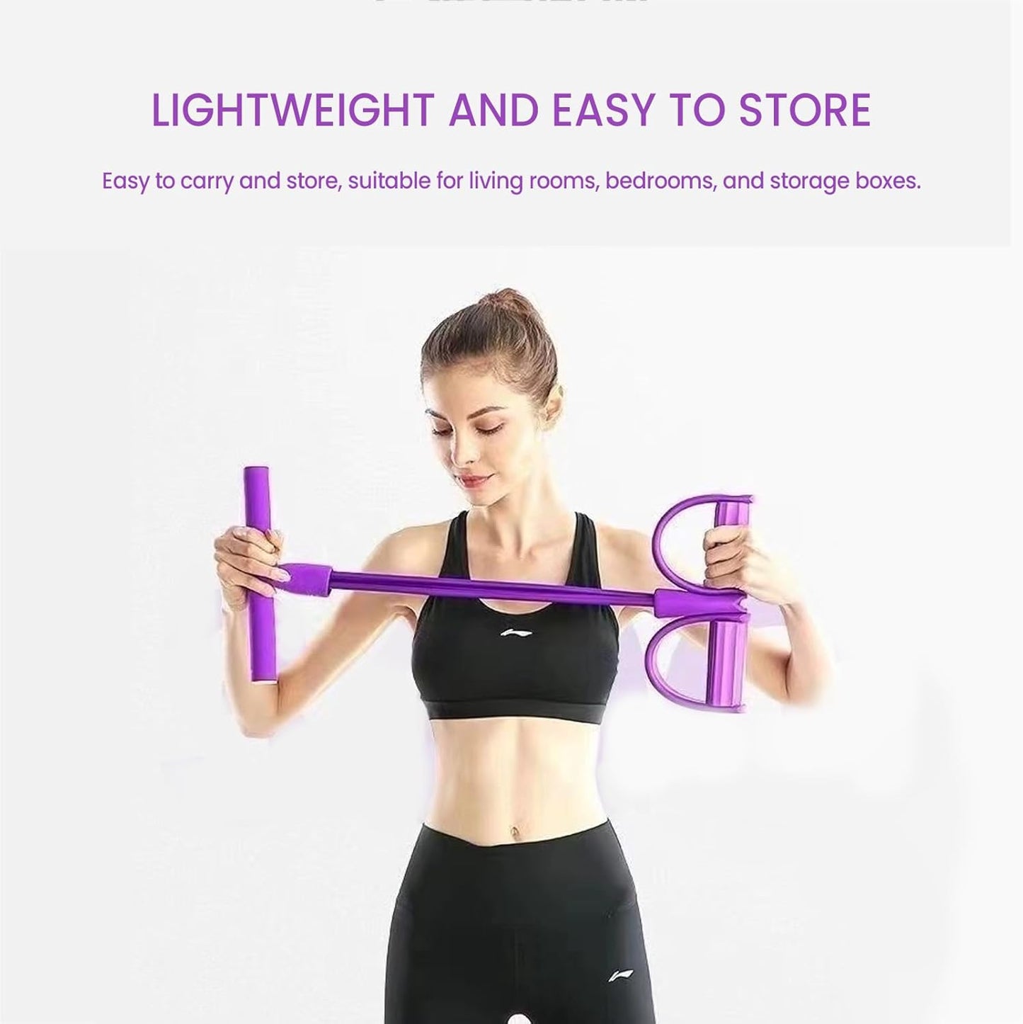 Sculpt Your Body at Home! 🏠 4-Tube Power Pedal Resistance Band ✨ Tone Up Fast! 💪