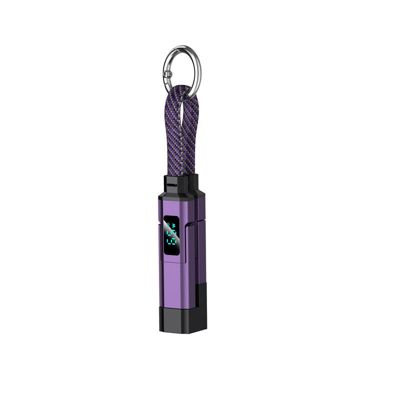 📱4-in-1 Digital Display Keychain Charging Cable