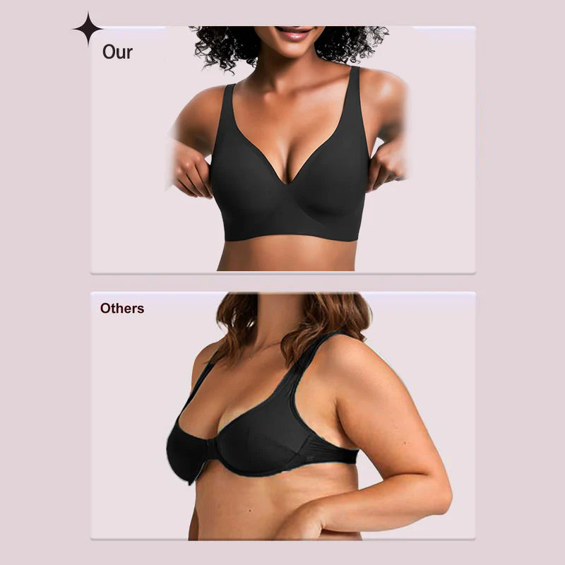 🔥☁️ Jelly Wireless Womens Comfortable Wireless Bras Push Up Bralettes Seamless Tshirts Bras Deep V Everyday Bras
