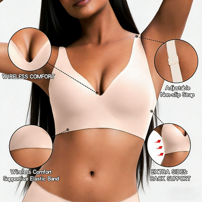 🔥☁️ Jelly Wireless Womens Comfortable Wireless Bras Push Up Bralettes Seamless Tshirts Bras Deep V Everyday Bras