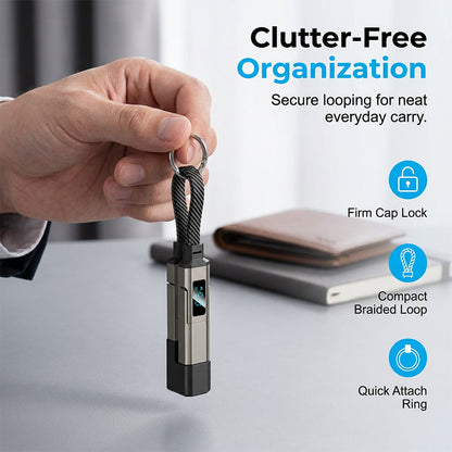 📱4-in-1 Digital Display Keychain Charging Cable