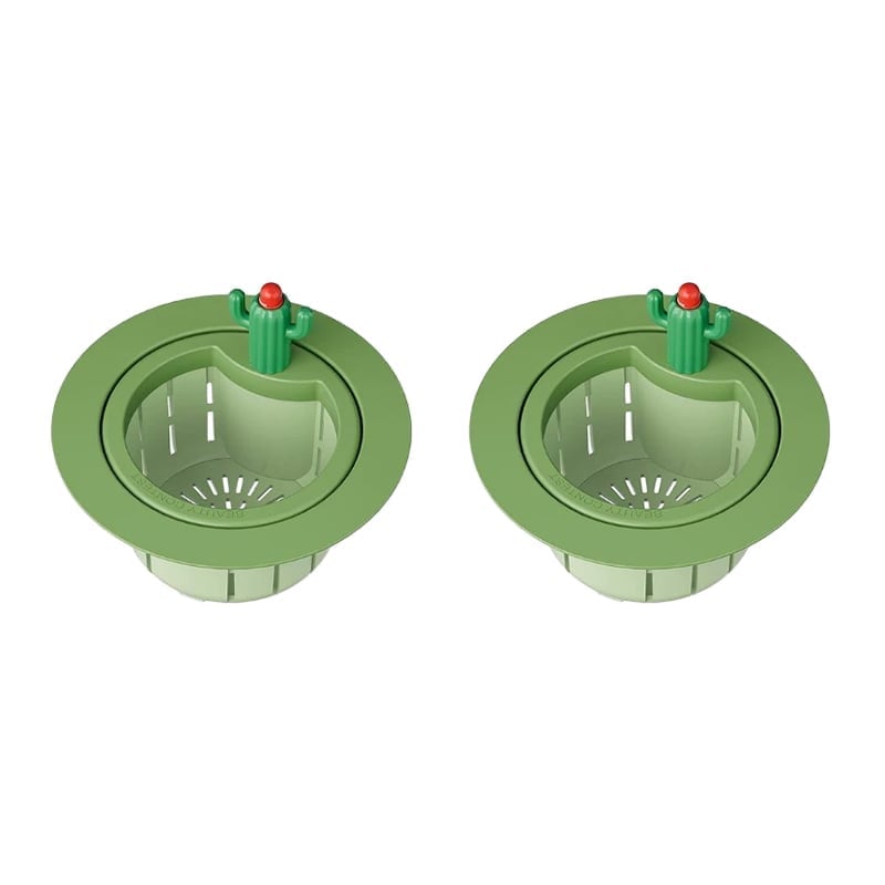 🌿🫗Cactus Sinkstrainerbasket - A Cute Design, Easy To Press And Filter Foodwaste Without Touching It