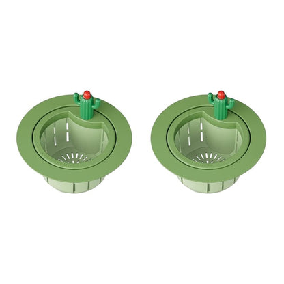 🌿🫗Cactus Sinkstrainerbasket - A Cute Design, Easy To Press And Filter Foodwaste Without Touching It