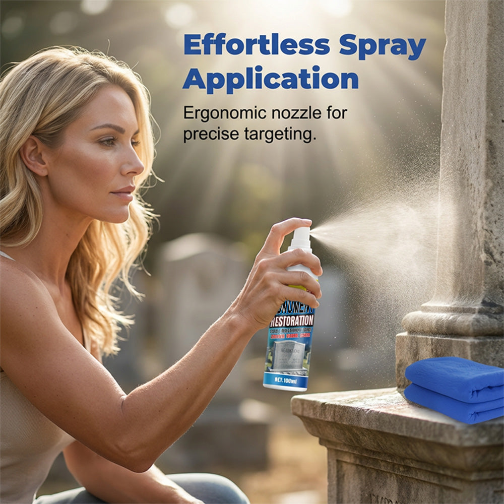 🔥Fast-Acting Headstone Restoration & Cleaning Spray — Decades of Grime Gone in Minutes
