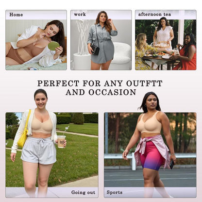 🔥☁️ Jelly Wireless Womens Comfortable Wireless Bras Push Up Bralettes Seamless Tshirts Bras Deep V Everyday Bras