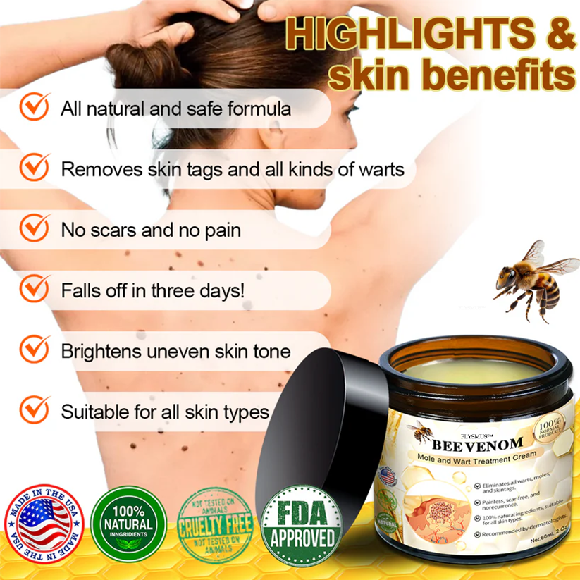 🌿🌿flysmus™ Bee Venom Mole and Wart Treatment Cream (AAD RECOMMENDS)