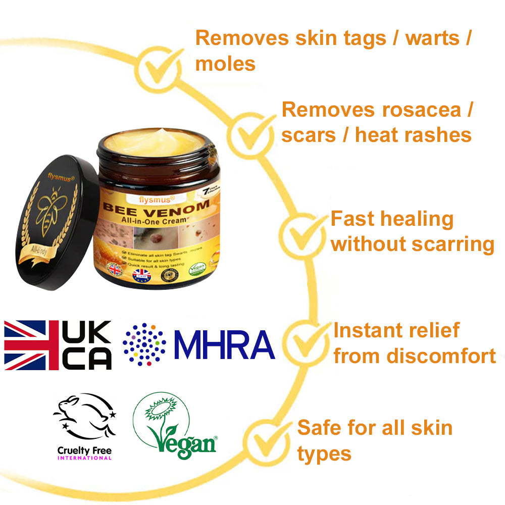 💙𝐌𝐇𝐑𝐀-𝐀𝐏𝐏𝐑𝐎𝐕𝐄𝐃 🐝𝐟𝐥𝐲𝐬𝐦𝐮𝐬® 𝐁𝐞𝐞 𝐕𝐞𝐧𝐨𝐦 𝐀𝐥𝐥-𝐢𝐧-𝐎𝐧𝐞 𝐂𝐫𝐞𝐚𝐦 – Provides effective relief for stubborn warts, skin bumps, lesions, infections, and scars.Up