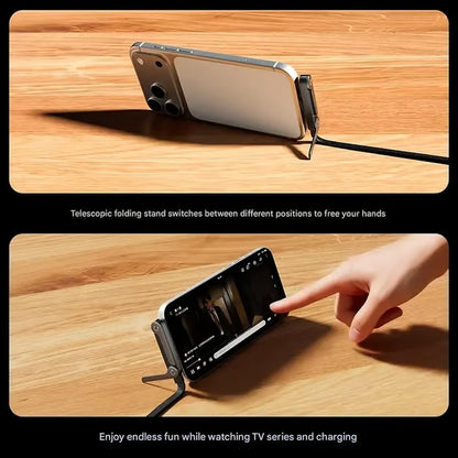 ⚡📱MFi-Certified 2-in-1 Fast Charging Cable with Built-In Phone Stand – Ultra-Fast 240W Power, Official Apple Authorized✅