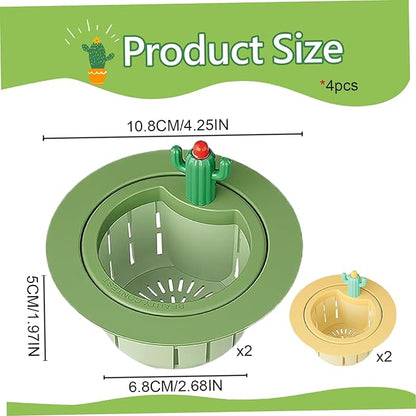 🌿🫗Cactus Sinkstrainerbasket - A Cute Design, Easy To Press And Filter Foodwaste Without Touching It