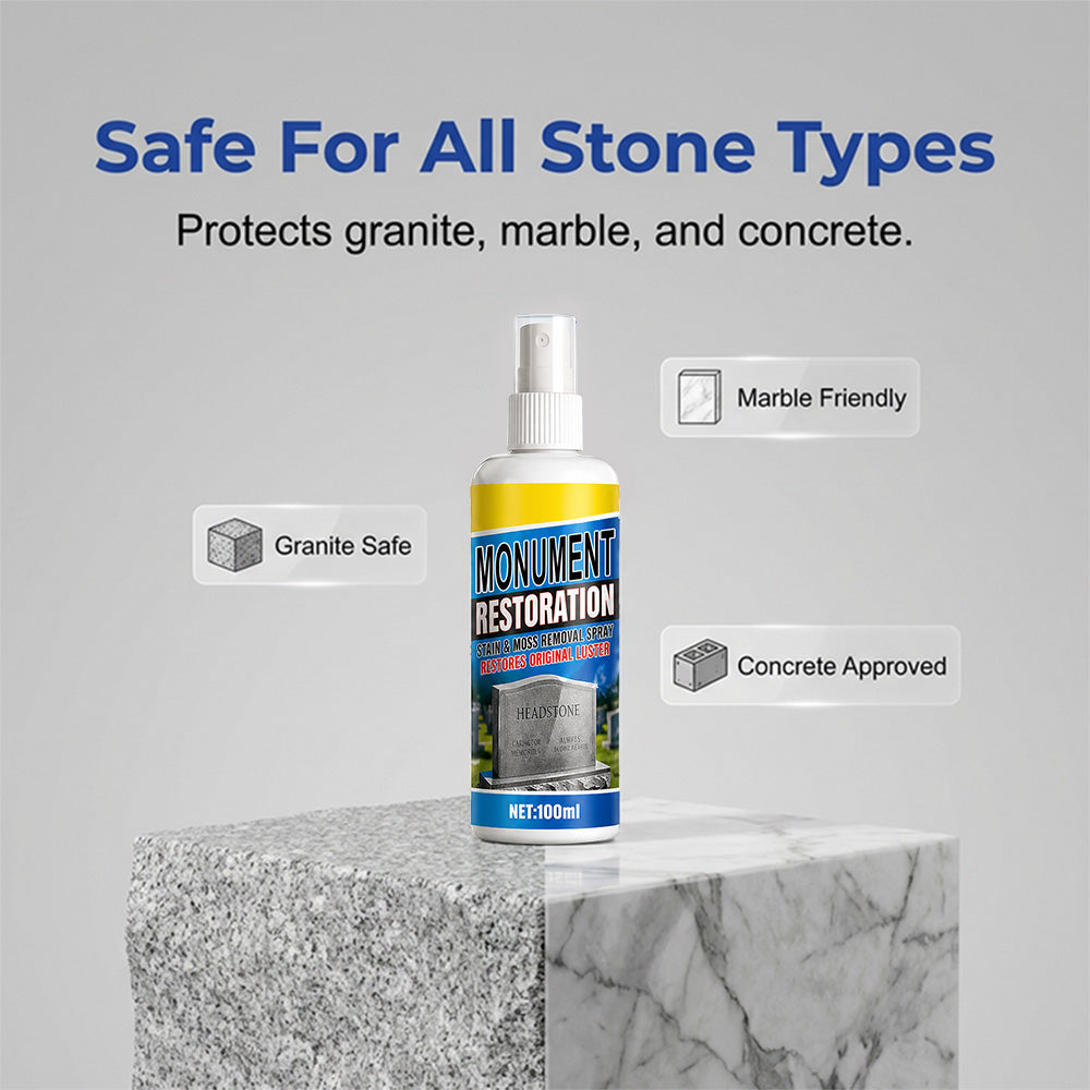 🔥Fast-Acting Headstone Restoration & Cleaning Spray — Decades of Grime Gone in Minutes