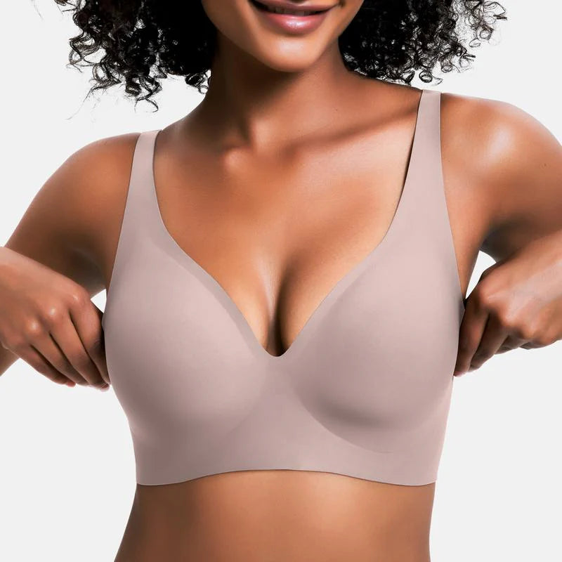 🔥☁️ Jelly Wireless Womens Comfortable Wireless Bras Push Up Bralettes Seamless Tshirts Bras Deep V Everyday Bras
