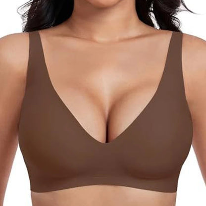 🔥☁️ Jelly Wireless Womens Comfortable Wireless Bras Push Up Bralettes Seamless Tshirts Bras Deep V Everyday Bras