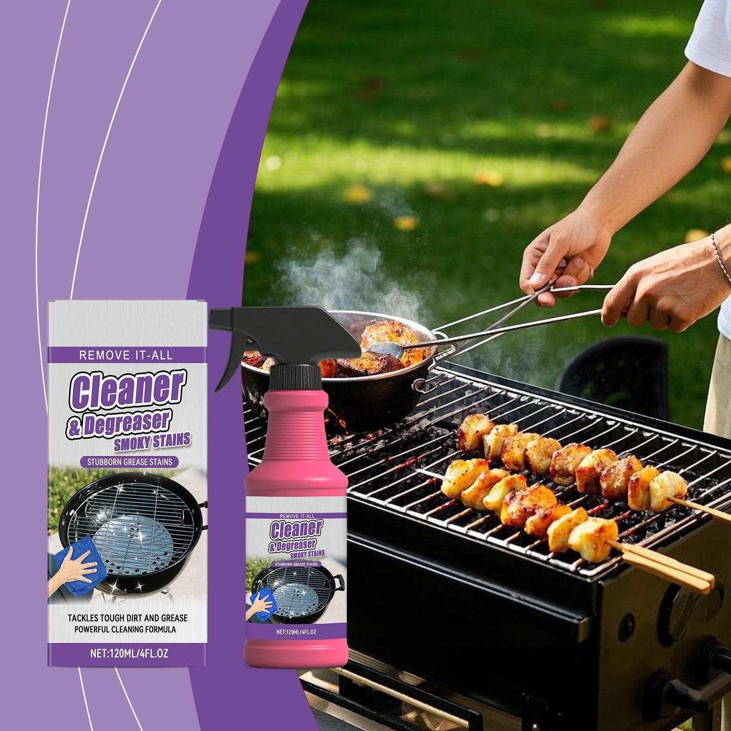 🫧Cleans in 3 Mins! Heavy Duty Grill Grease Destroyer Spray