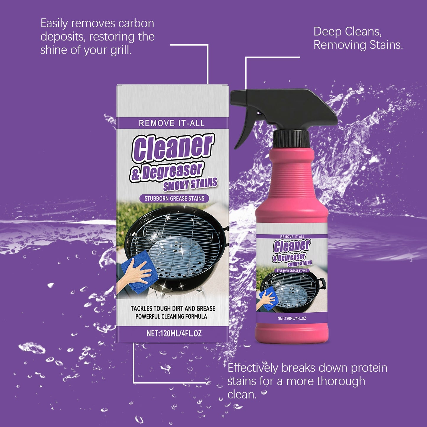 🫧Cleans in 3 Mins! Heavy Duty Grill Grease Destroyer Spray